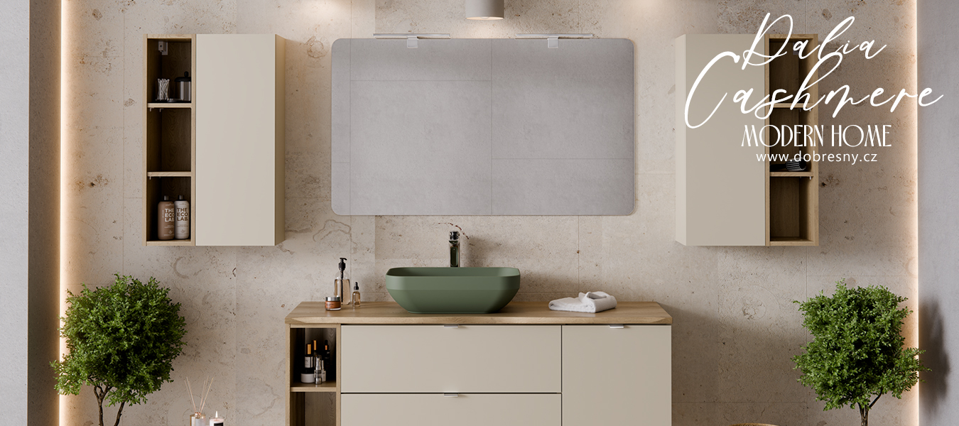 Koupelnový horní otevřený regál DUB CREMONA 20 cm